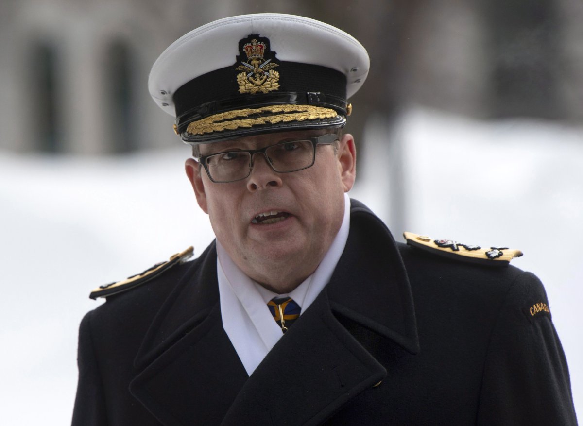 Vice-Admiral Mark Norman arrives at the courthouse in Ottawa, Wednesday, Jan. 30, 2019. 