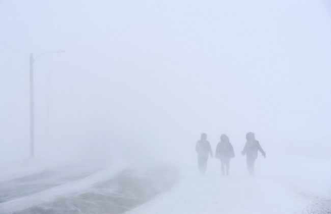 A winter storm hits Iqaluit, Nunavut on Thursday, March 7, 2019.