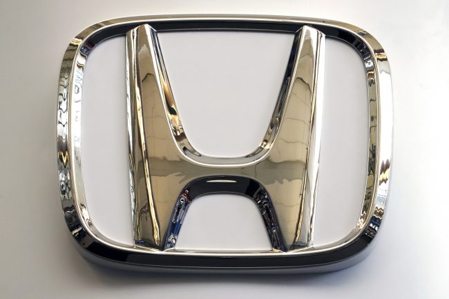 In this Feb. 14, 2019, photo, the Honda logo is seen on a sign at the 2019 Pittsburgh International Auto Show in Pittsburgh. 



