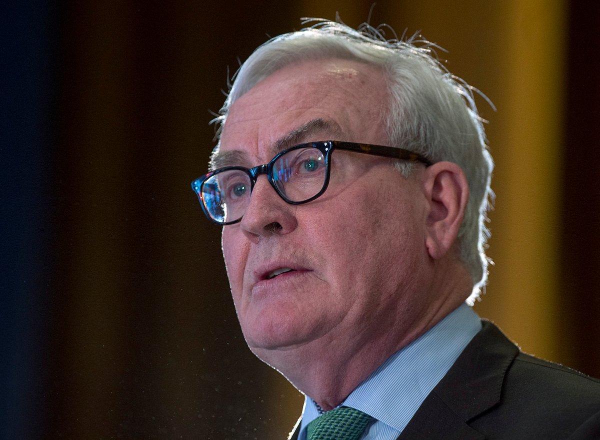 Kevin Vickers, the former House of Commons sergeant-at-arms, announces his intention to run for the leadership of the New Brunswick Liberals, in Miramichi, N.B. on Friday, March 15, 2019. Vickers recently retired as Canada's ambassador to Ireland.