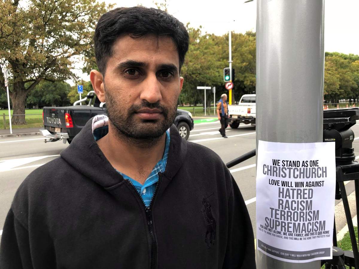 Yasir Amin, 35,, describes his run-in with the gunman in Friday’s mass shootings Saturday, March 16, 2019, in Christchurch, New Zealand.
