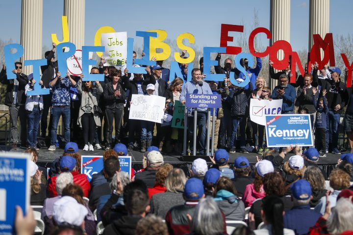 United Conservative Party leader Jason Kenney attends a rally as part of the UCP campaign platform roll out in Calgary, Alta., Saturday, March 30, 2019.