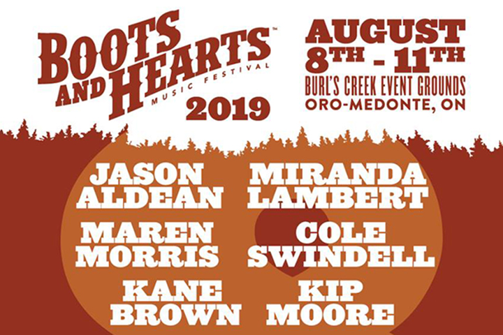Boots & Hearts festival 2019 lineup.