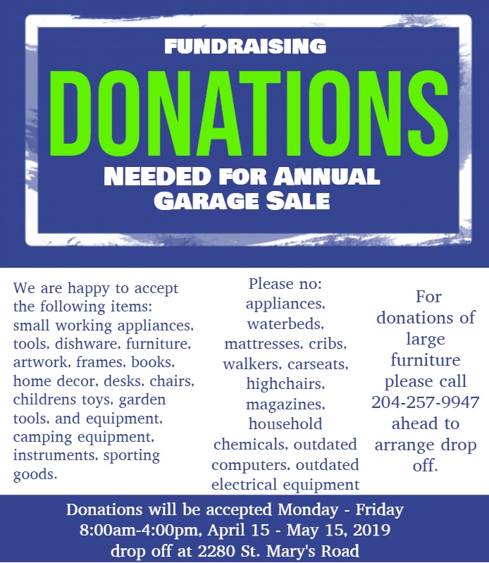 Fundraising Donations Needed for Annual Garage Sale - image