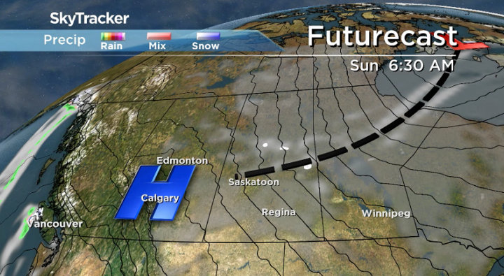 A surface trough swinging in will kick through a few clouds on Sunday.