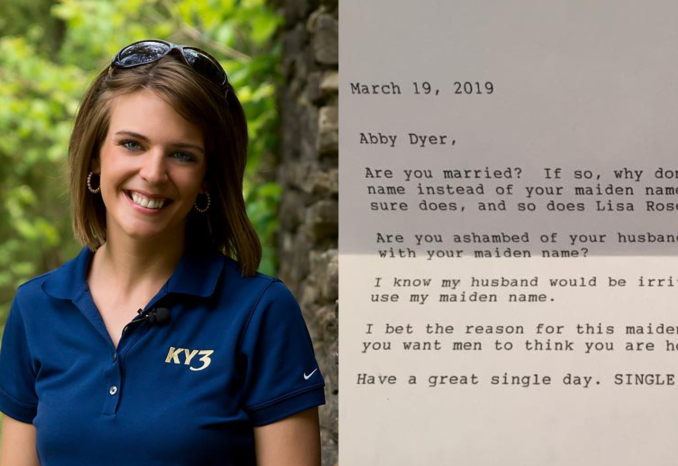 U.S. meteorologist slams viewer who criticized her for not using her married name.