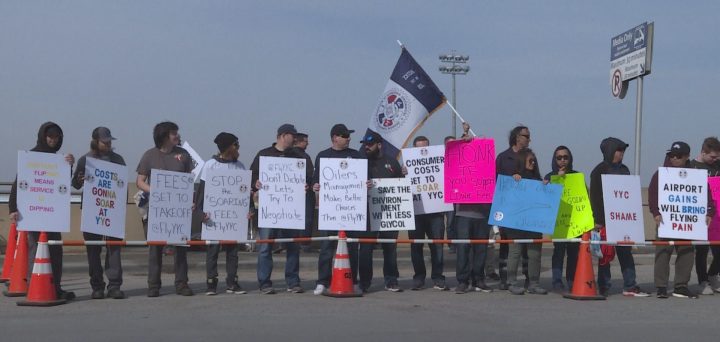 A rally was held at the departures level of the Calgary International Airport on Saturday, March 10, 2019.