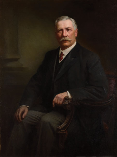 Portrait of Alexander Cameron Rutherford, Premier of Alberta (1905-10): the Alberta Government purchased this painting by commissioning Long to paint it when Rutherford’s term as premier was over.