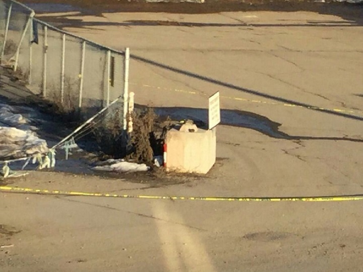 A bomb squad was called to Armstrong, B.C., after an explosive device was found along Smith Drive on Tuesday.