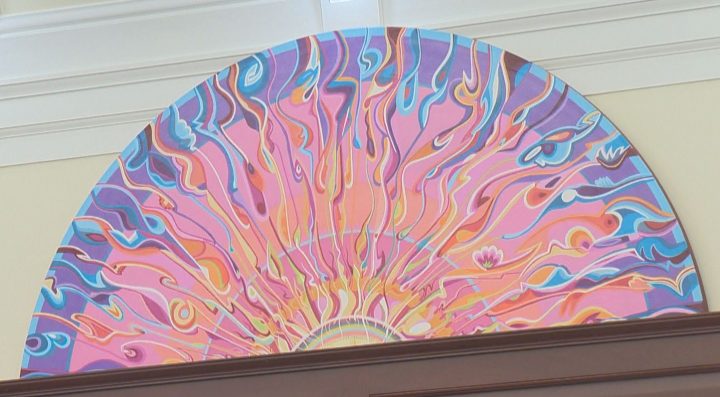 Alex Janvier created two paintings for the Alberta legislature that were unveiled on Monday.