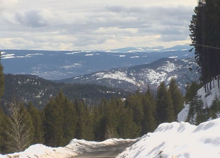 The Okanagan snowpack level is at 72 per cent of normal as of April 1, according to the latest statistics.