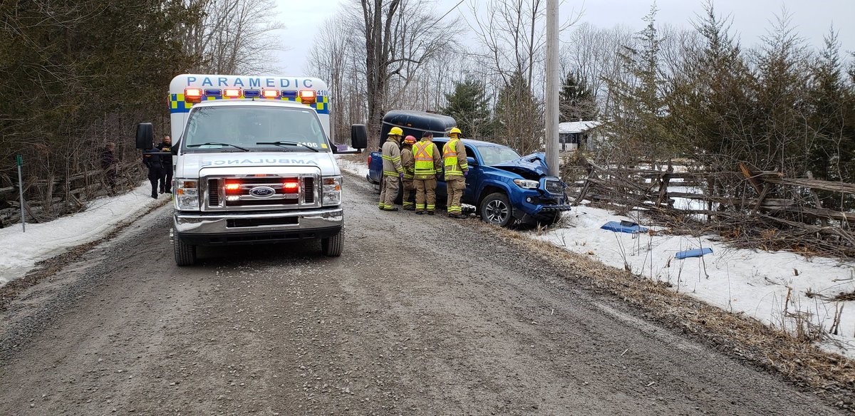 Several emergency crews responded to a collision on Buttermilk Falls Road in Roblin. The driver was found with no vital signs.