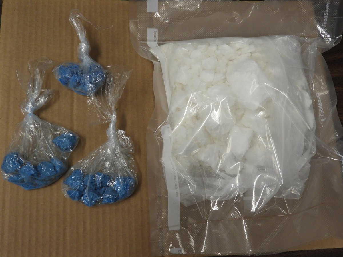Peterborough police seized blue heroin and cocaine on Wednesday as part of an ongoing drug investigation.