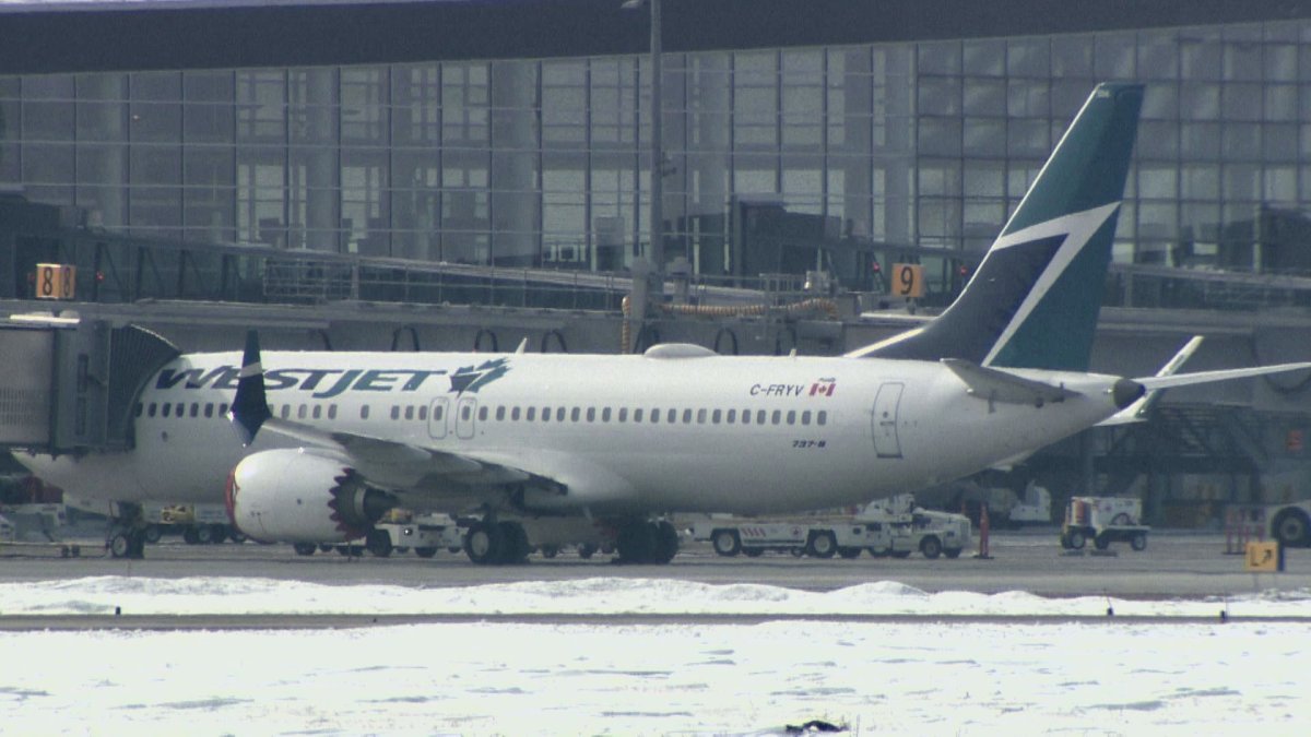 A Boeing 737 Max 8 landed at YWG Wednesday.