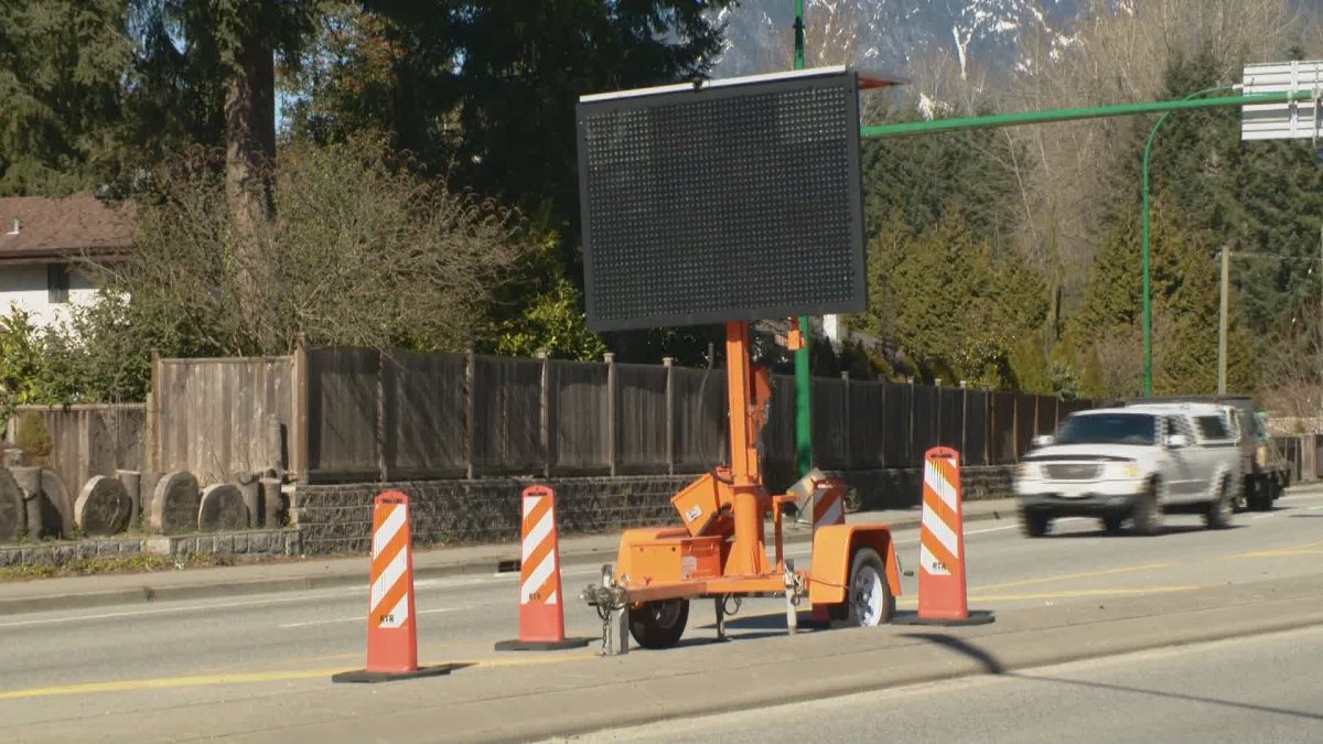 Sixteen portable signs have been installed along busy routes between Lions Gate Bridge, Ironworkers Memorial Bridge and near on- and off-ramps along Highway 1. .
