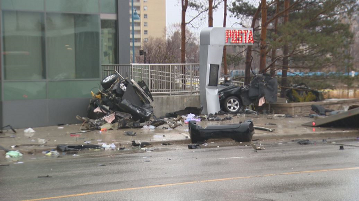 Debris was strewn throughout the area following the crash.