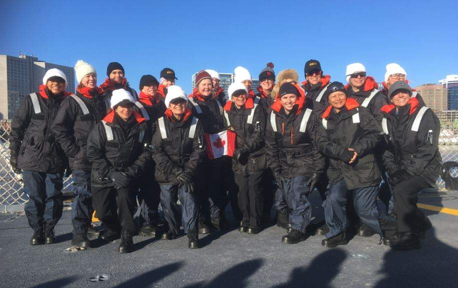 20 women took part in the Canadian Leaders at Sea aboard the HMCS St. John’s