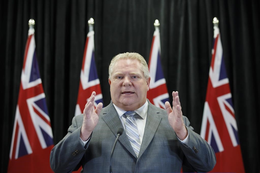 Ontario Premier Doug Ford speaks during a press conference at Queen's Park to address the findings of the Integrity Commissioner's Report, in Toronto, Wednesday, March 20, 2019. THE CANADIAN PRESS/Cole Burston.