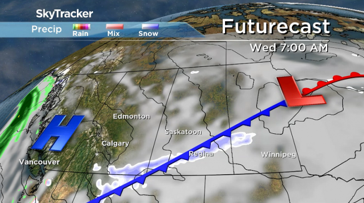 Cooler air will start to slide through the area mid-week behind a cold front eventually slumping through.