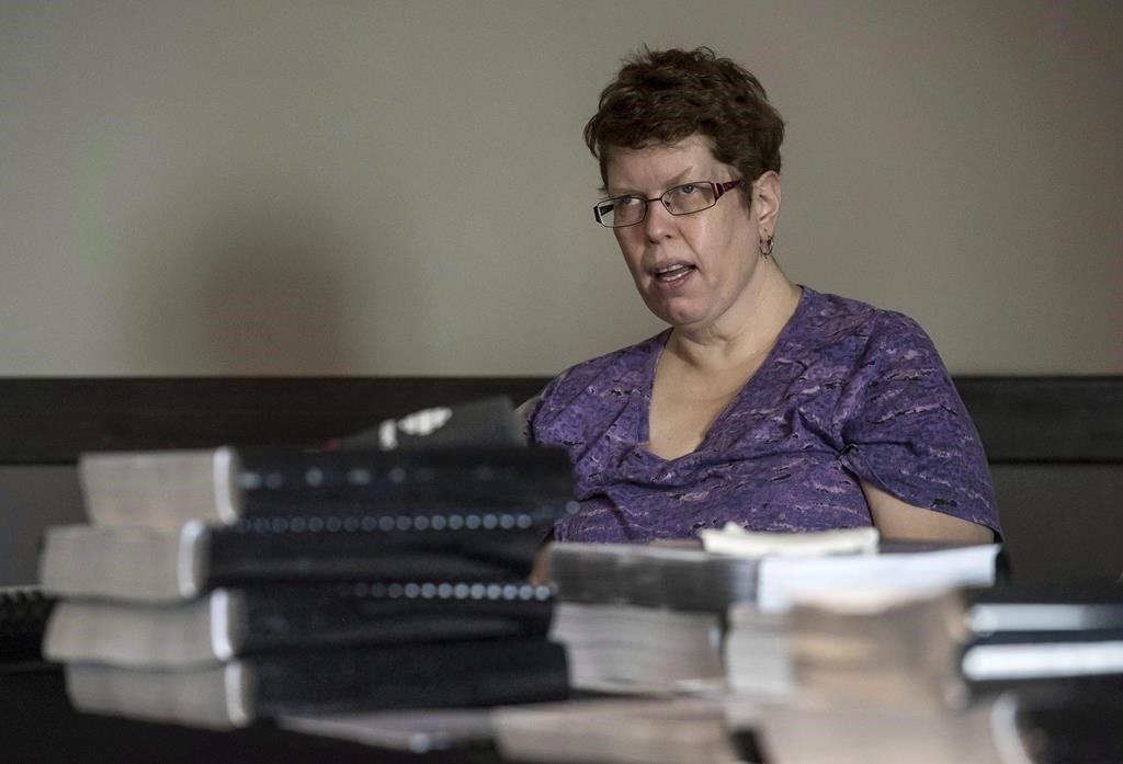 Beth MacLean, the woman at the centre of a human rights case dealing with persons with disabilities and their attempts to move out of institutions, testifies at the inquiry in Halifax on Tuesday, March 6, 2018.