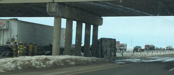 A crash happened on Highway 2 near Crossfield by Highway 72 on Monday.