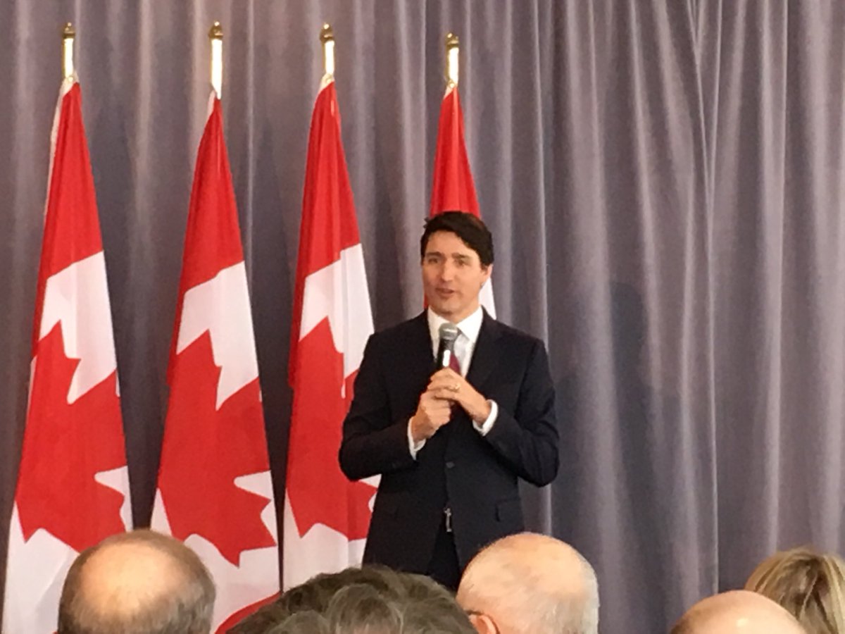 Prime Minister Justin Trudeau speaks at a breakfast rally in P.E.I. on Monday, March 4.