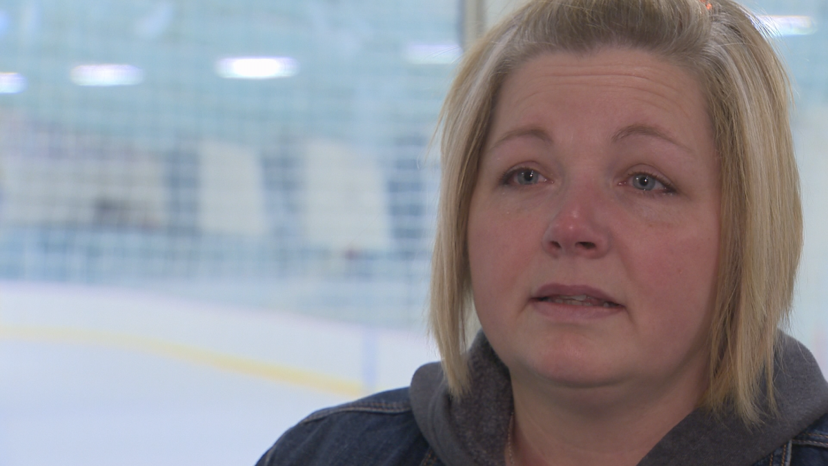 Dawn Dunn fights back tears sharing the story of her son, Thomas. The community rallied behind the family following his death in June, and a Kraft Hockeyville bid for arena upgrades was made in his name.