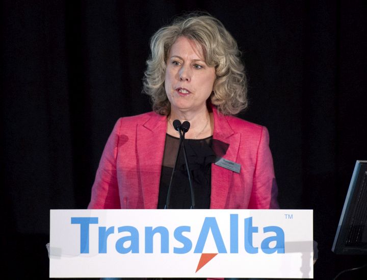 TransAlta President & CEO Dawn Farrell speaks during the company's annual general meeting in Calgary on Tuesday, April 29, 2014. 
