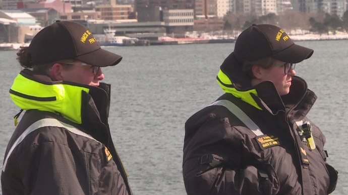Sergeant Mayer and Lead Seaman Vassallo acted as guides for the Canadian Leaders at Sea program.