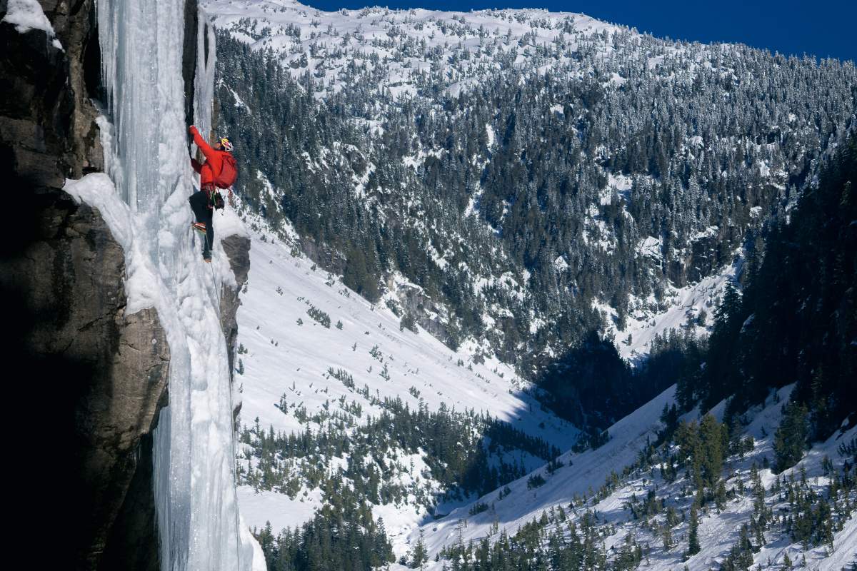 A trio of Canadian climbers has mounted the first-ever successful ascent of the country's tallest waterfall.