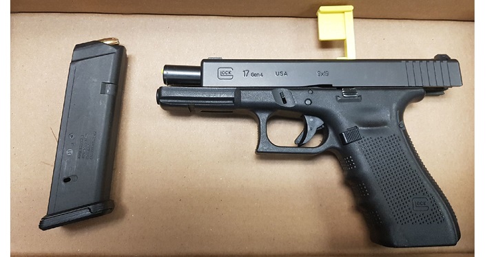 Handgun seized on Monday morning by Durham Regional Police Central East Division.