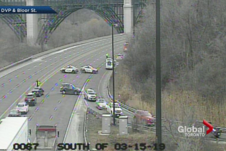 Toronto police closed a section of the Don Valley Parkway during the Friday afternoon rush hour.