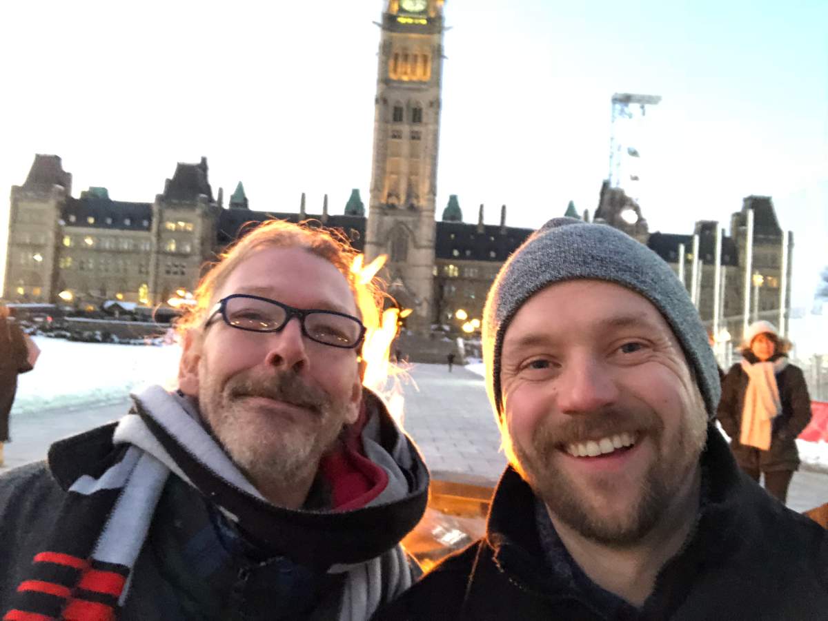 Dominique Grondin (left) is registered with Bruce House’s buddy program, which paired him with a volunteer who he meets once a week to help with feelings of isolation. Grondin describes his buddy Dylan Ryan (right) as “the best buddy in the world.”