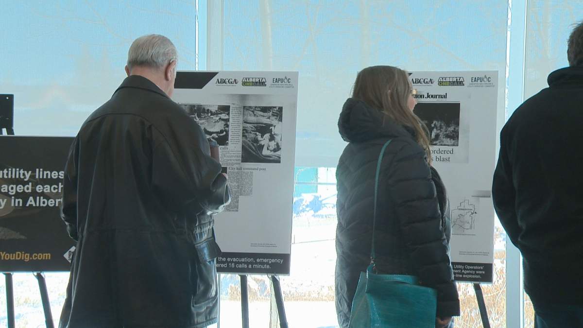 Edmontonians attend an event marking the 40th anniversary of the Mill Woods explosion.
