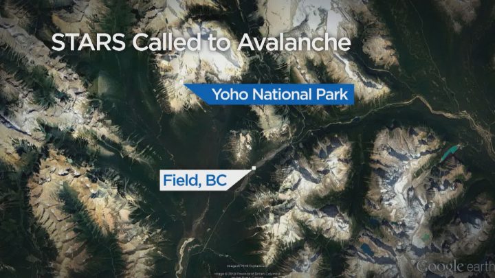 STARS responded to an avalanche emergency call near Field, B.C., on Monday.