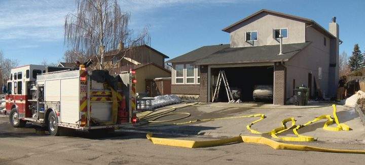 Crews were called to a northeast Calgary garage fire on Monday morning.