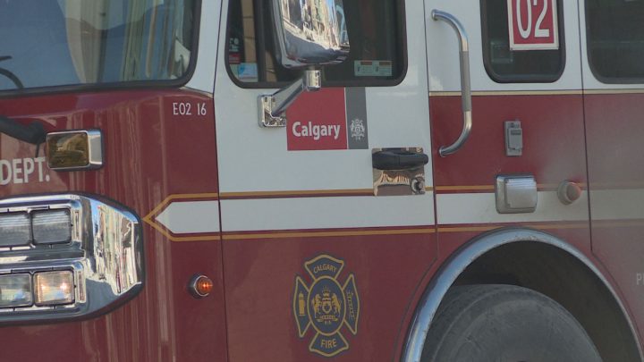 A file photo of the side of a Calgary Fire Department truck.