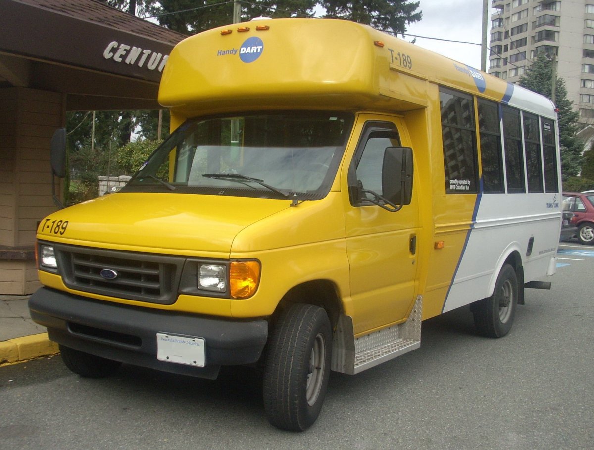 A HandyDART bus seen in a file photo. TransLink has reached a deal with the service's riders' alliance over a human rights complaint.