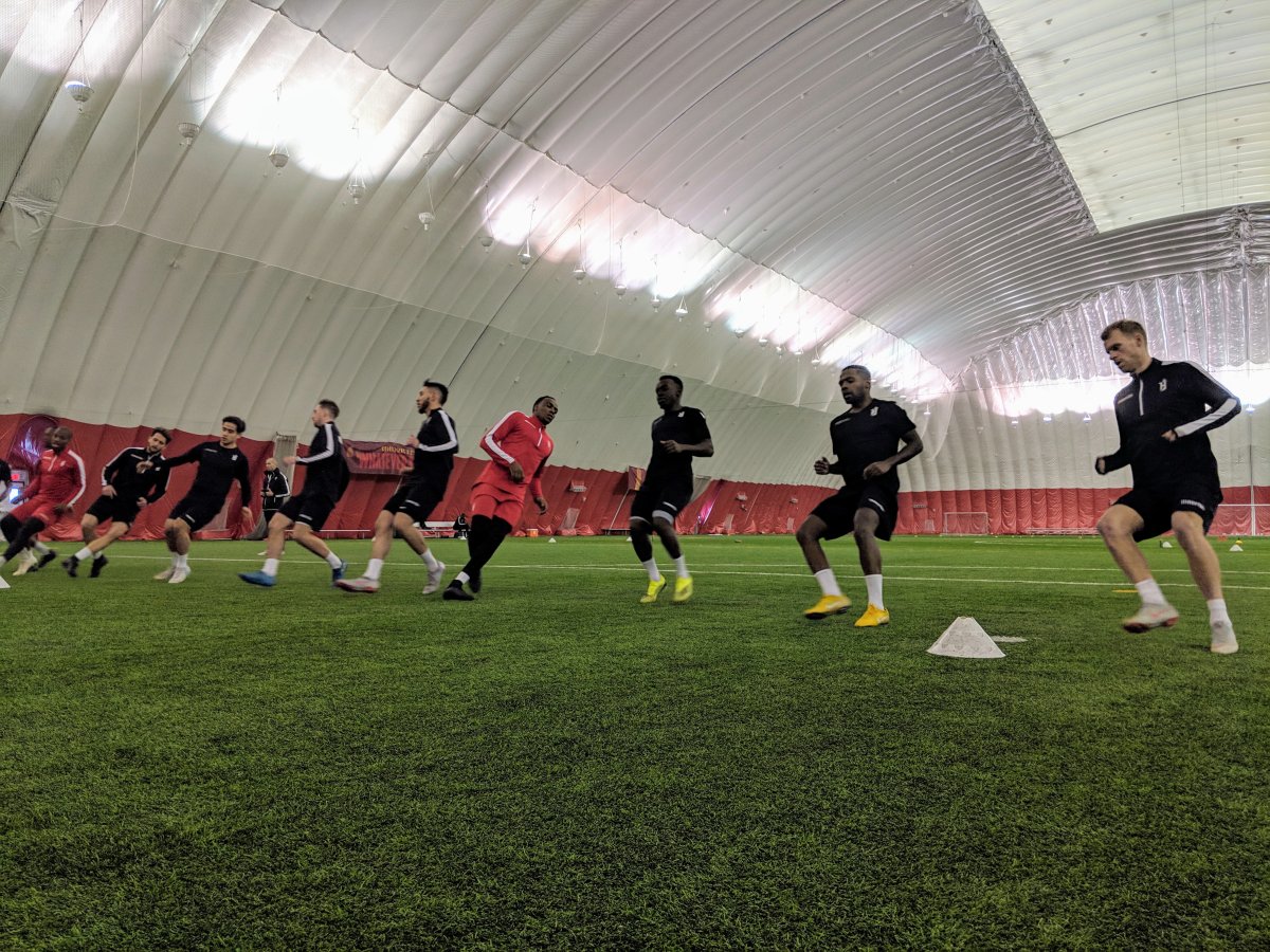 Forge FC hits the field for the first time ever during training camp at Redeemer College University in Hamilton. 
