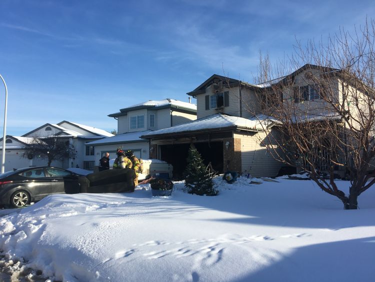 A fire at a north Edmonton home sent two people to hospital Sunday.