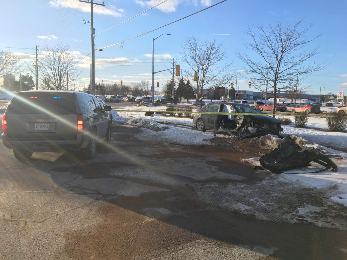 Police say that one person had to be extricated from their vehicle after a collision at the Gardiners Road and Princess Street intersection.