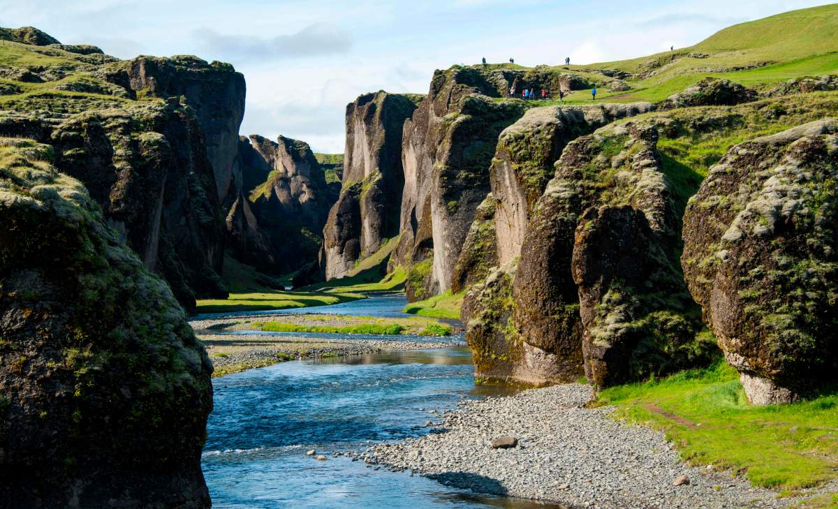 A photograph of the Fjadrargljufur canyon, near the town of Kirkjubaejarklaustur — 250 km east of Iceland’s capital, Reykjavik — on June 18, 2018.