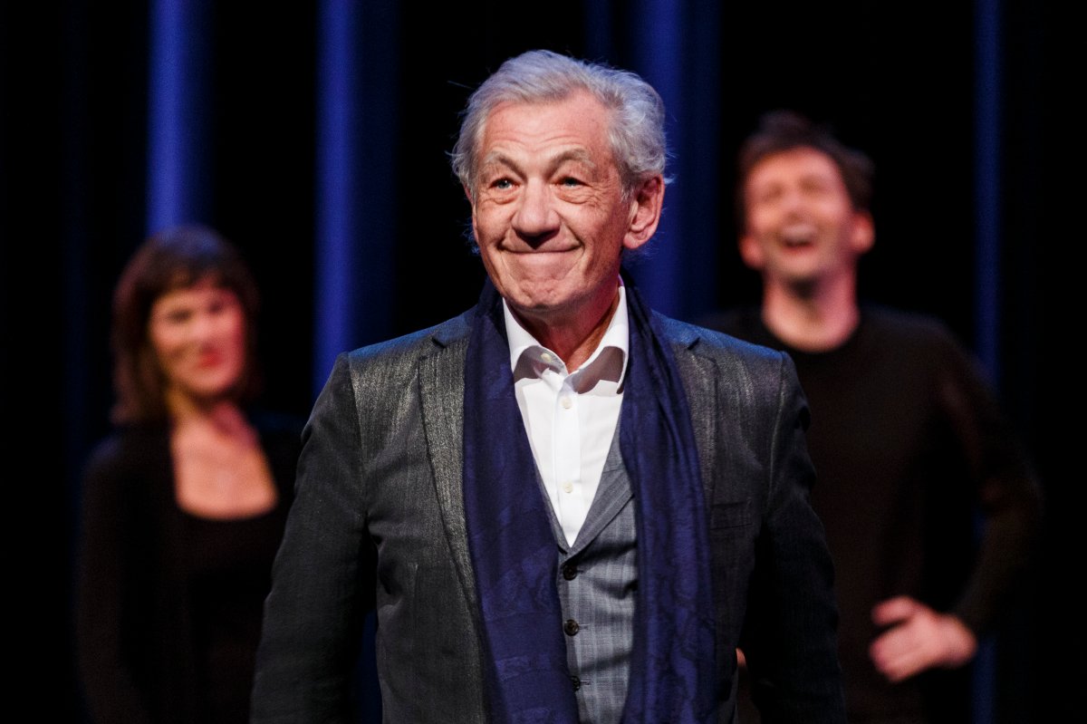 Harriet Walter, Sir Ian McKellen and David Tennant perform on stage as part of a special production of Shakespeare Live! from the RSC on April 23, 2016, in Stratford-upon-Avon, England. 