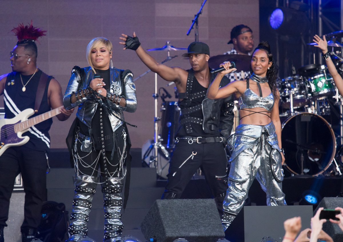 Tionne 'T Boz' Watkins and Rozonda 'Chilli' Thomas of the music group 'TLC' are seen at 'Jimmy Kimmel Live' on July 13, 2017 in Los Angeles, Calif.  