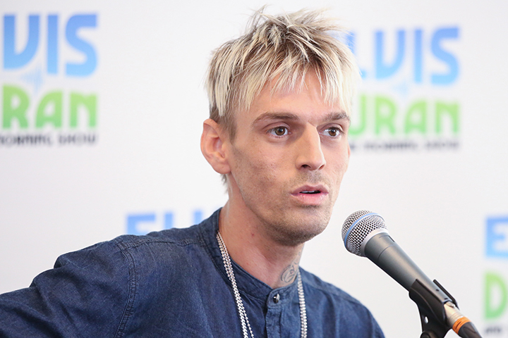 Aaron Carter visits at ‘The Elvis Duran Z100 Morning Show’ at Z100 Studio on Aug. 14, 2017, in New York City.