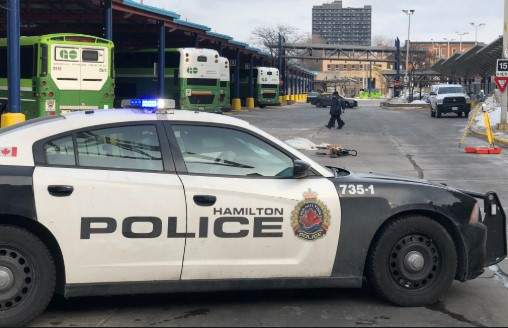 Hamilton Police investigate fatal accident involving a Go Transit bus.