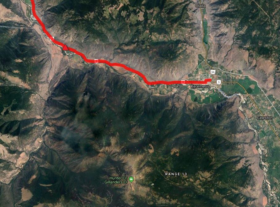 A section of Highway 3 near Keremeos is closed to traffic in both directions because of a traffic incident. DriveBC estimates the highway will reopen at 2 p.m.