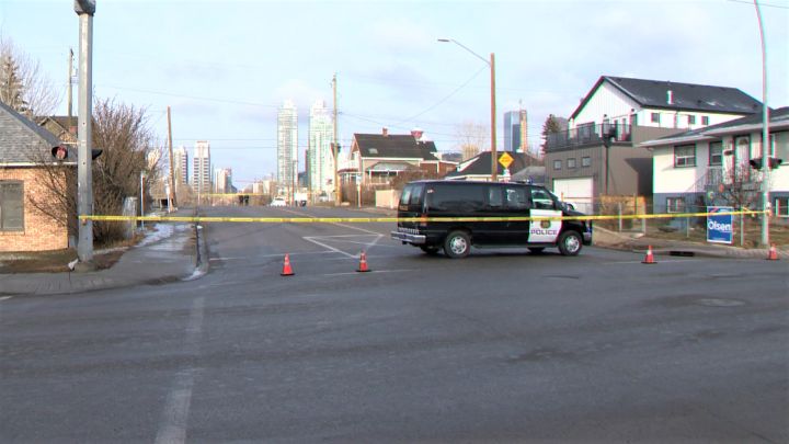 Calgary police investigate a hit-and-run crash on March, 27, 2019.