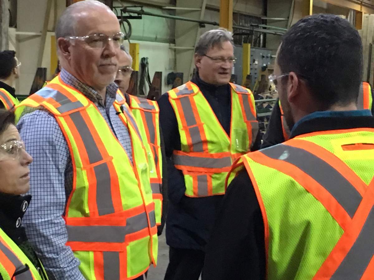 B.C. Premier John Horgan was in the South Okanagan on Wednesday to announce B.C.’s  adoption of building code changes that allow for the construction of taller wooden buildings.