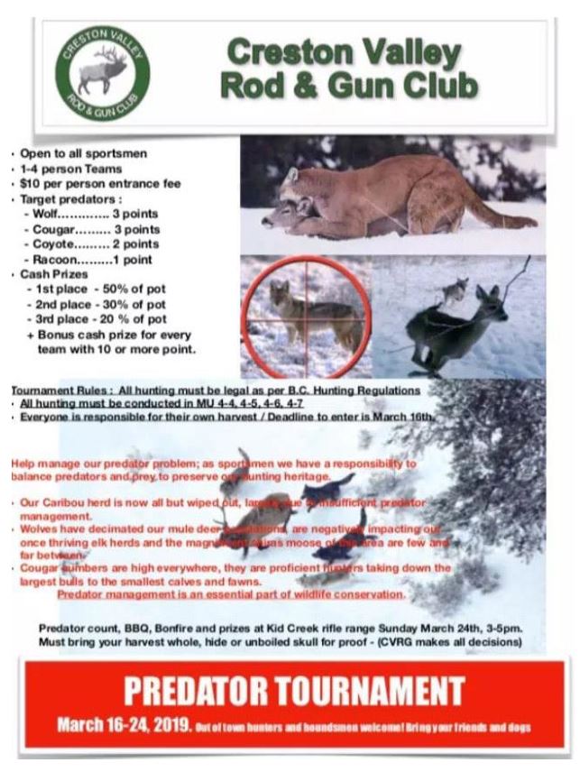A flyer for one of the wildlife killing contests being advertised in the B.C. Interior.